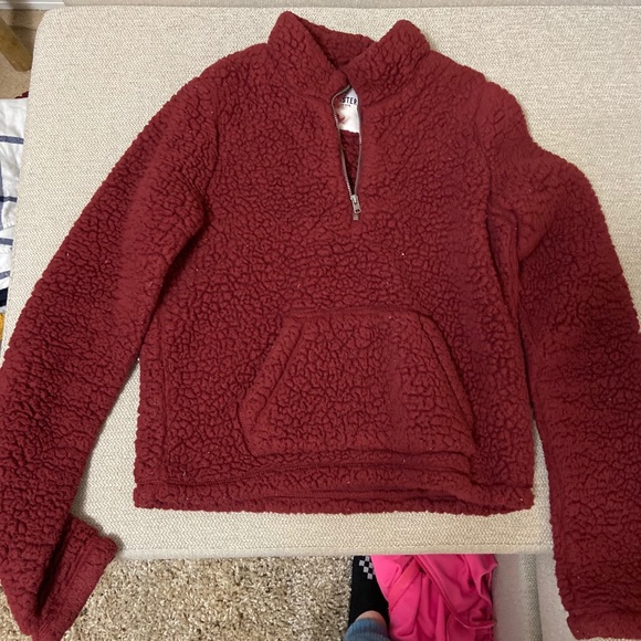 hollister sherpa half zip